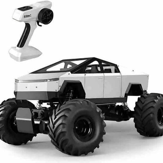 Remote Control Tesla Cybertruck Rock Crawler, with Metal Shell, 2.4GHz 4WD RC Truck with Headlights, Off Road Monster Truck, Birthday and Surprise Gift