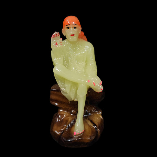 Radium sai baba Statue Figurine for Office,car dashboard& Pooja room