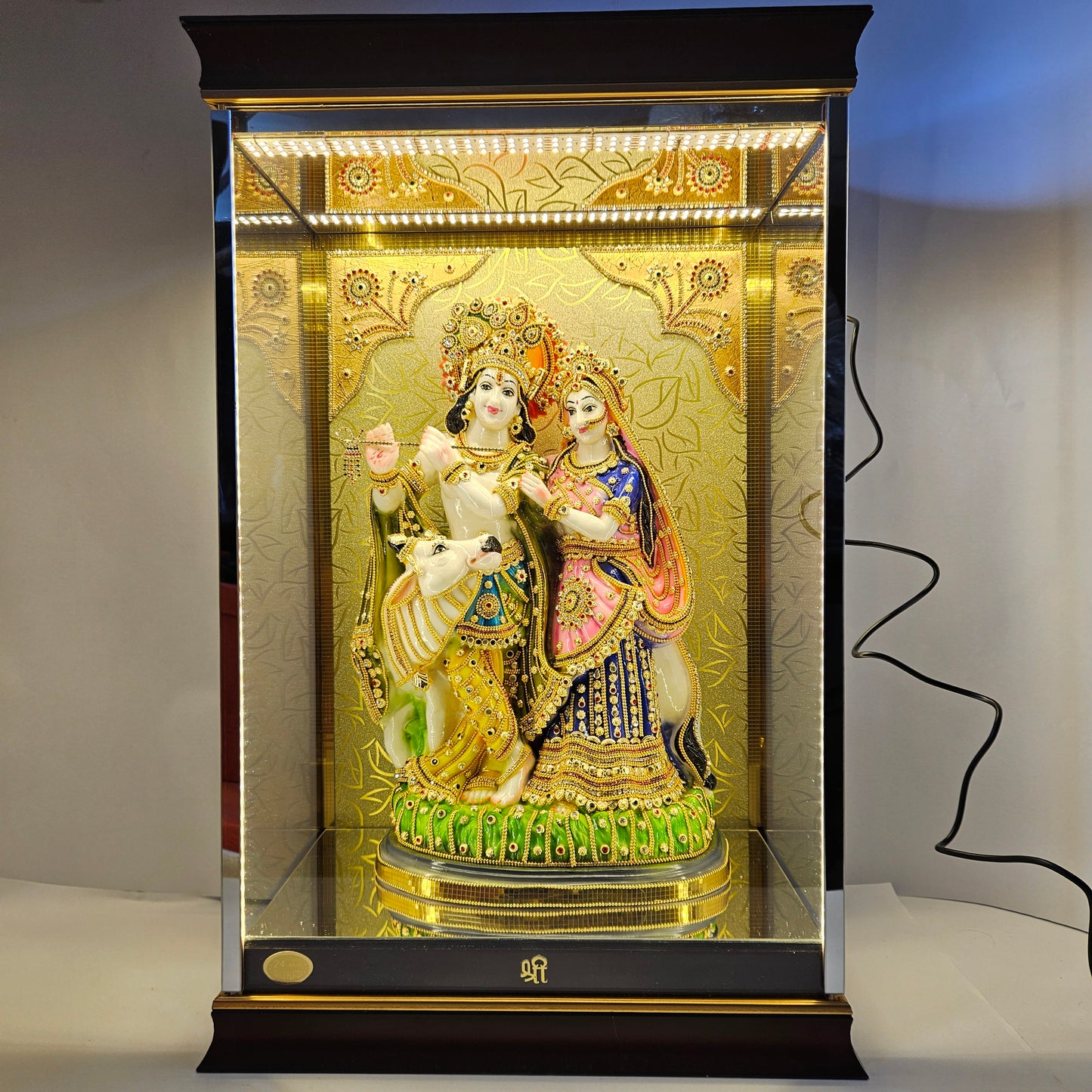 Radha Krishna 24carats gold Plated Cabin Idol for Home Decor & Lord Showpiece