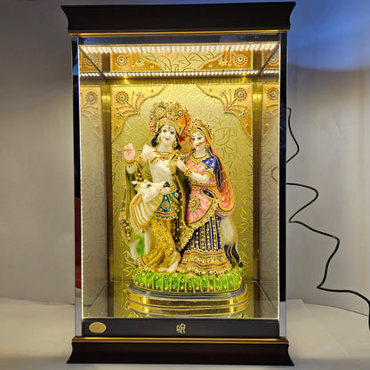 Radha Krishna 24carats gold Plated Cabin Idol for Home Decor & Lord Showpiece