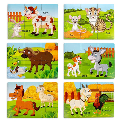 Ratna's My First Wooden Jigsaw Puzzle Domestic Animals for Kids