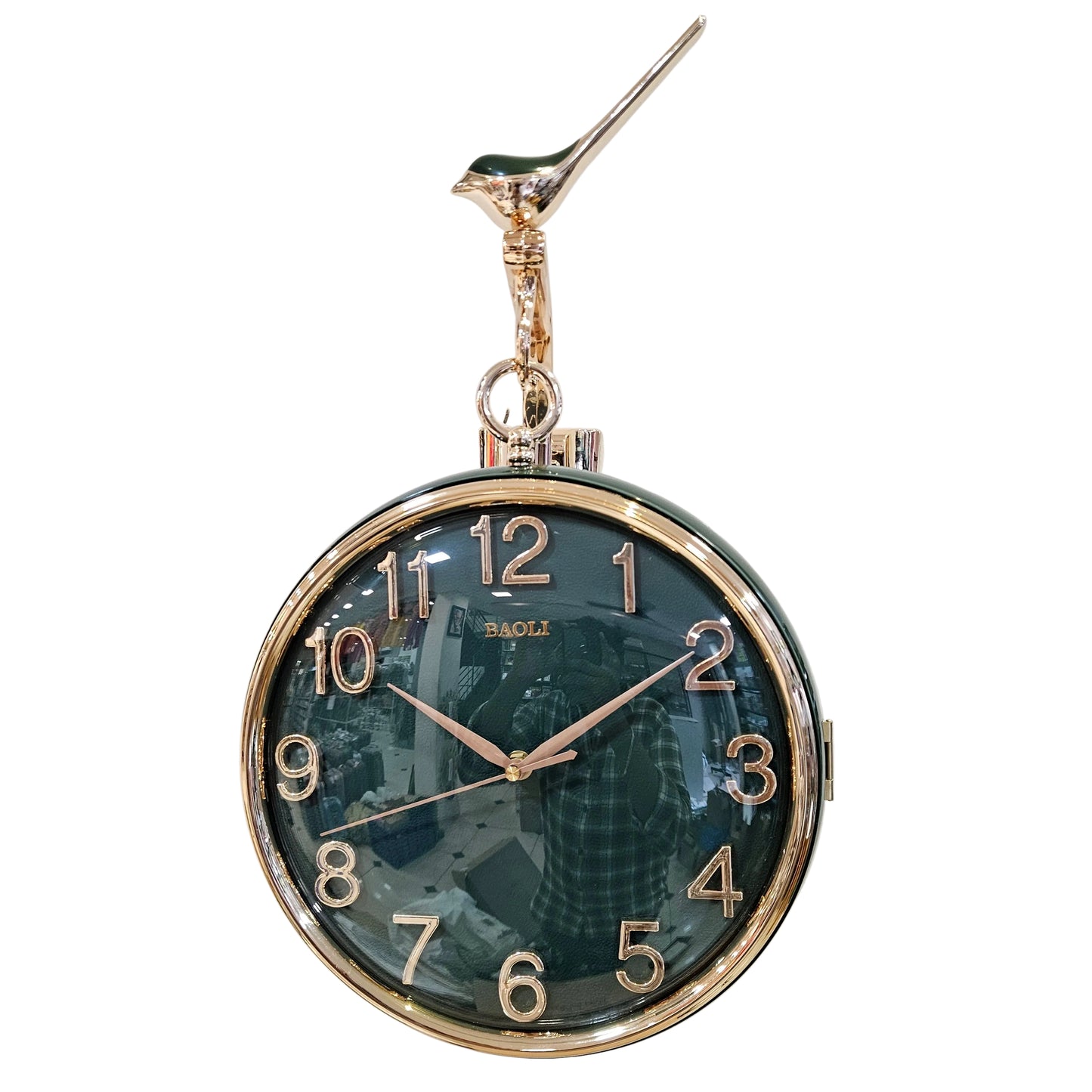 Silent Hanging Double Sided Wall Clock Two Faces Moving Gear Stylish Analog & Roman numerals Analog Latest Wall Clock station Clock for Hallway Office & Home Decor