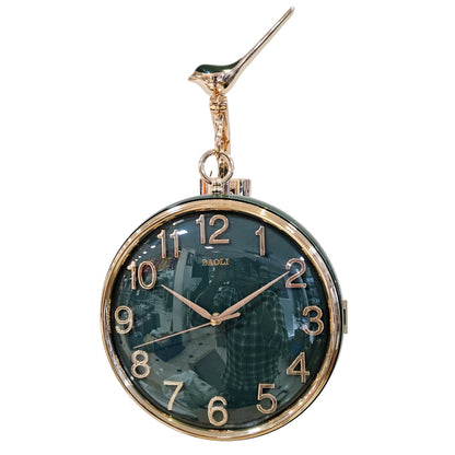 Silent Hanging Double Sided Wall Clock Two Faces Moving Gear Stylish Analog & Roman numerals Analog Latest Wall Clock station Clock for Hallway Office & Home Decor