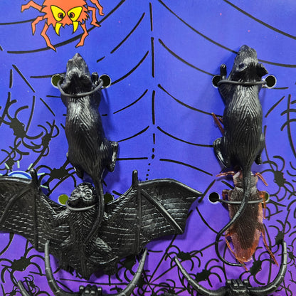 Halloween 6pcs set haveing 2spider,2Rats,Bat &Cockroch to Bring Halloween Vibes in your Home & Garden