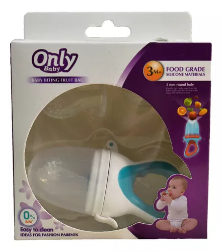 Baby Feeder Fresh Fruit Food Feeder with 3 Different Size Silicone Pouch and 1 Pacifier Clips, Training Massaging Toy Teether