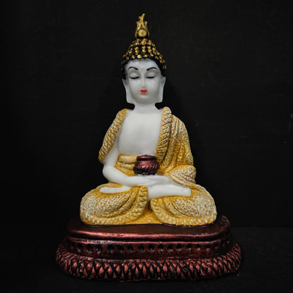 Polyresin Sitting Buddha Idol Handcrafted Statue Showpiece for HomeDecor,Living Room Decoration Gift Items