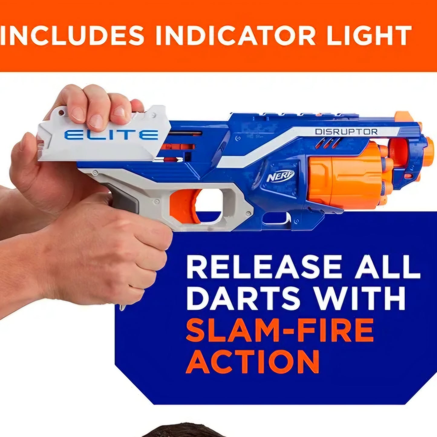 Nerf Disruptor Elite Toy Blaster,6-Dart Rotating Drum with Darts, Toys for Kids Teens&Adults, Outdoor Toy for Boys, Birthday Gift for Kids Ages 8+