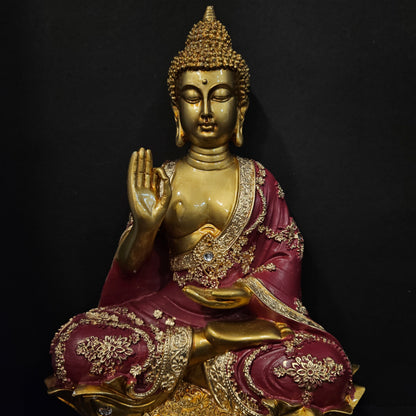 Lord Buddha with attractive stones designe sitting on lotus for home & Pooja room decor