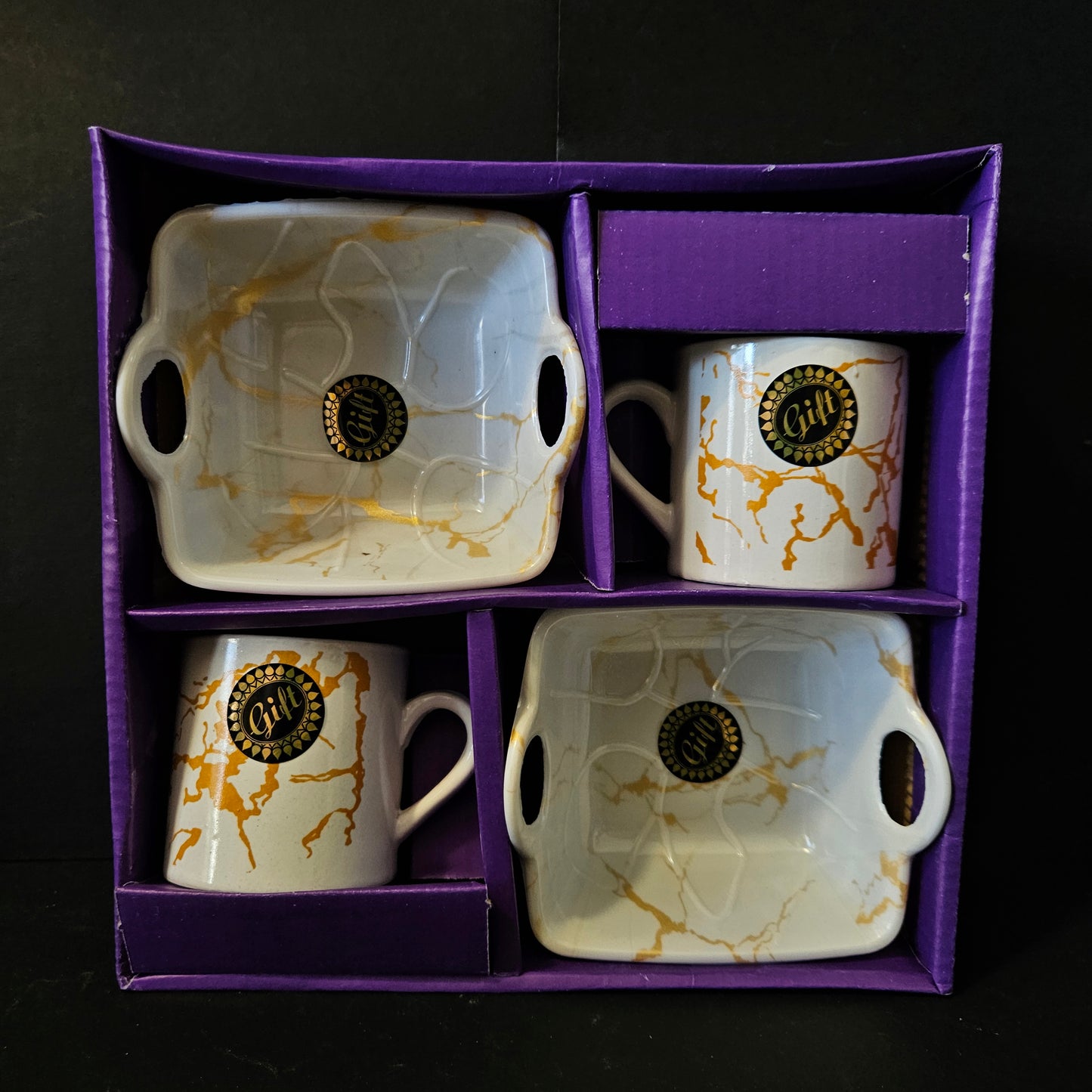 Kanch Weekend cafe 2 pieces Ceramic mug & 2 pieces serving tray