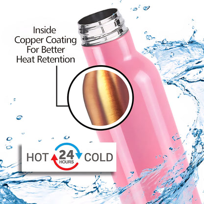 Milton smarty 600 Thermosteel 24 Hours Hot and Cold Water Bottle,490 ml,Water Bottle Pink