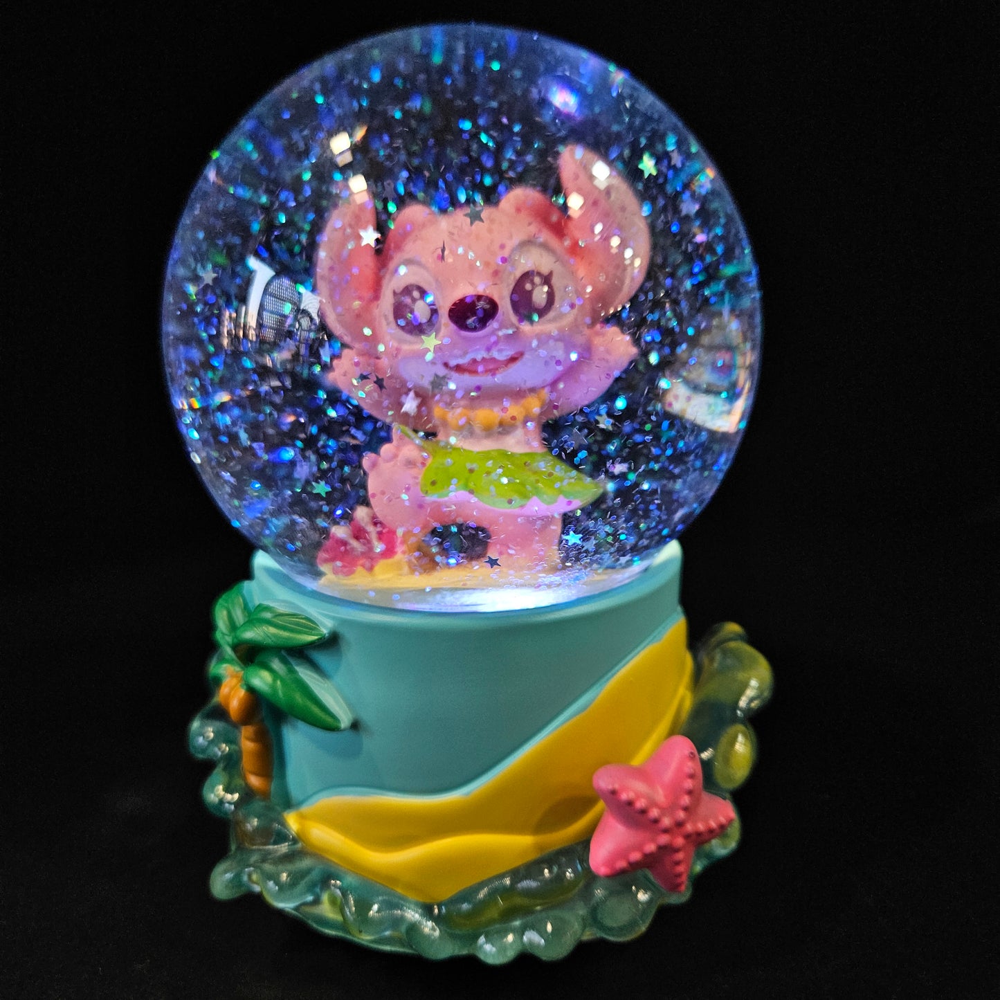 Disney Lilo & Stitch Ohana Light-Up Snow Globe with Swirling Glitter Display Decoration | Home Decor for Kids Room Essentials | Precious Keepsake, Cute Novelty Gifts