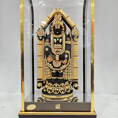 Lord Venkateswara tirupati Balaji 24 carat Gold Plated Cabin Idol for Pooja Room & Home Decor