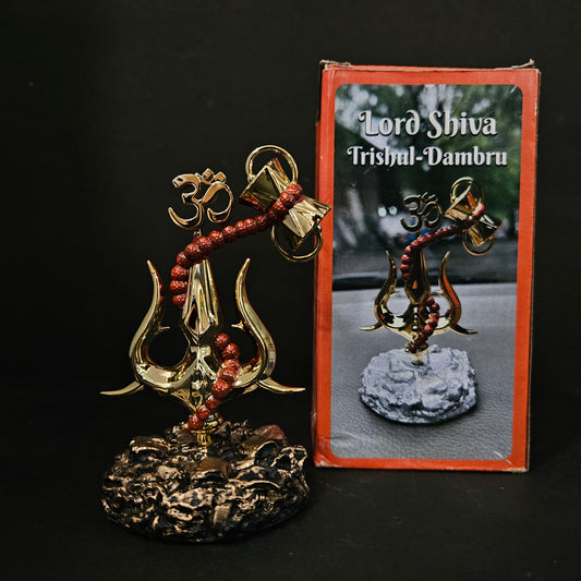 Lord Shiva Trishul-Dambru Statue Showpiece Dashboard Figurine
