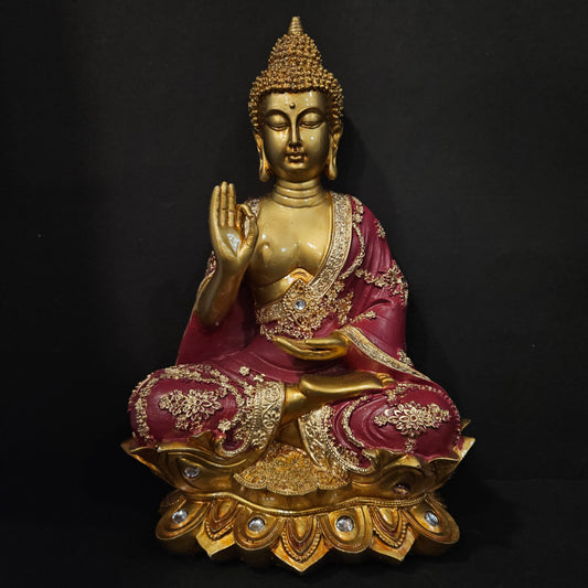 Lord Buddha with attractive stones designe sitting on lotus for home & Pooja room decor
