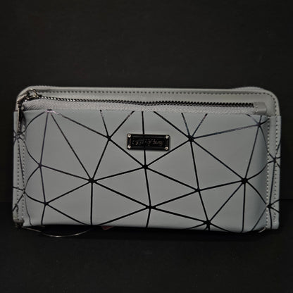 Leather Thin Slim Wallets for Women with Double Zipper