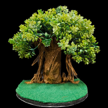 This is a resin miniature artificial Banyan tree, commonly used for aquarium decoration, fairy gardens, or tabletop wargaming terrain