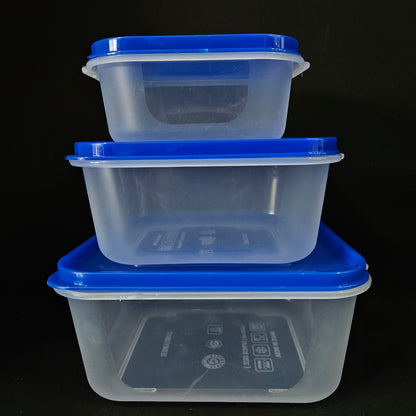 3 piece set Transparent Storage Container with 800ml,1600ml & 2400ml Capable unbreakable storage container