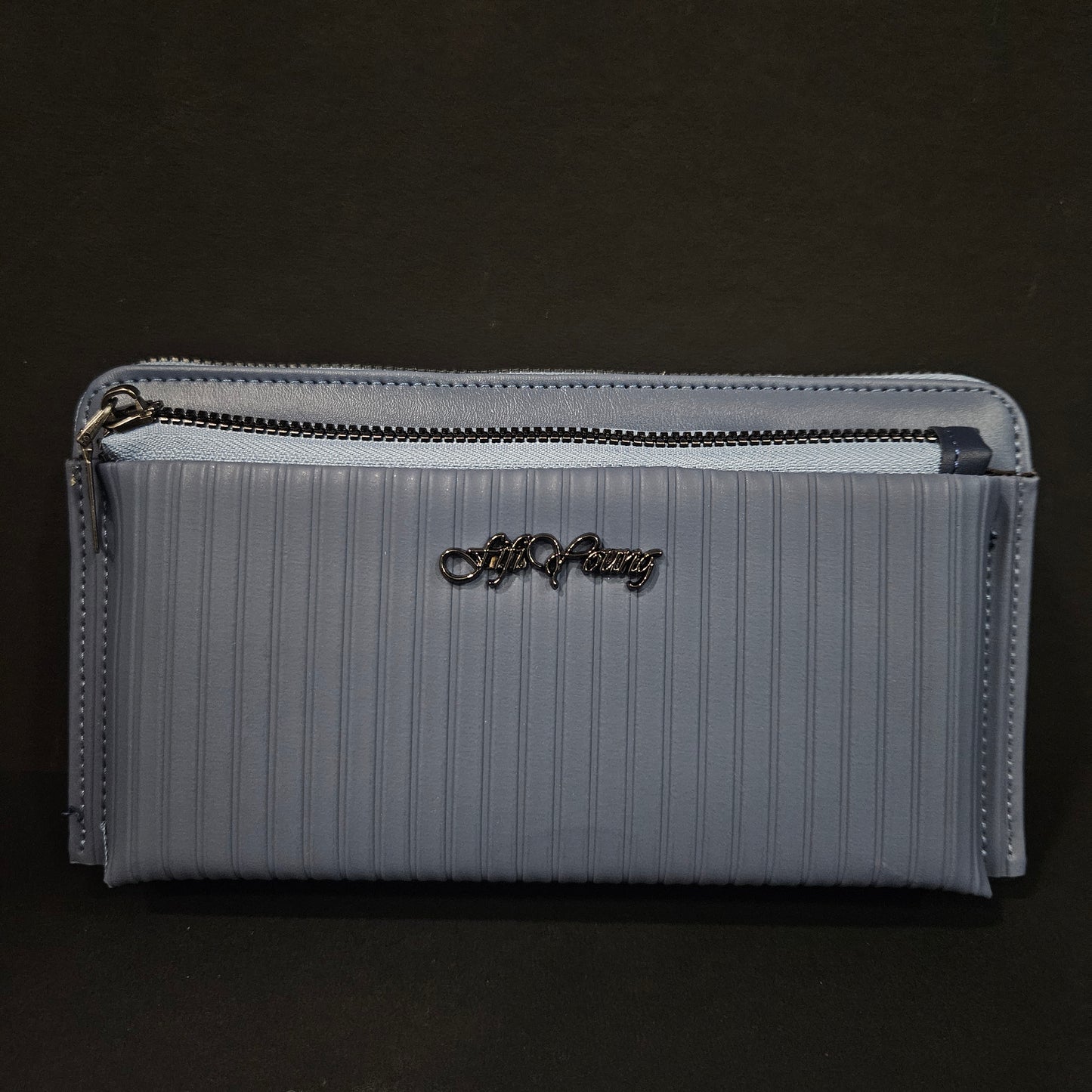 Leather Thin Slim Wallets for Women Wallet for Women with Double Zipper