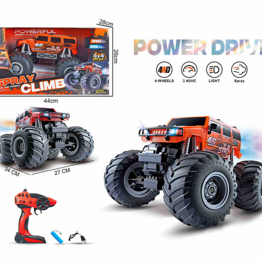 R/C SPRAY CLIMB POWER DRIVE SMOKE & CHARGEABLE CAR