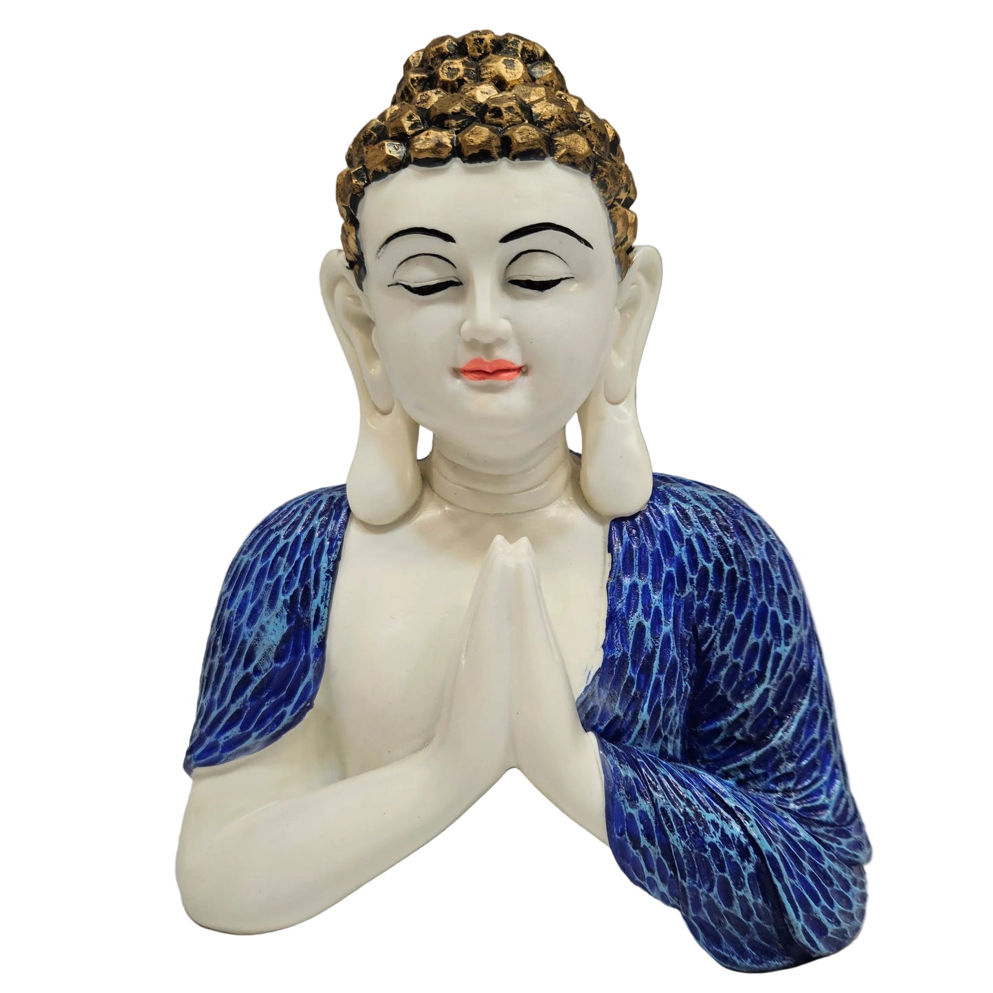 Blue Fiber PolyResin Premium namaskar Buddha Idol