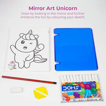 Mirror Art Unicorn Themed Creative Art & Craft Drawing Colouring Game for Kids