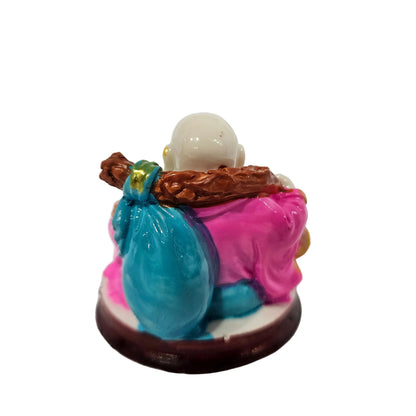 Laughing Buddha Happy Man Standing Decorative Showpiece for Gift Happyman Standing Marble Statue for Happiness and Goodluck