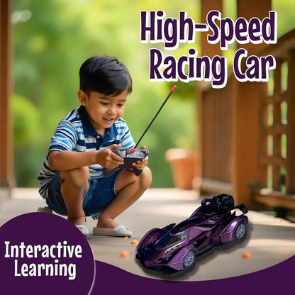 Remote Control Spray Racing Car High-Speed Battery-Powered RC Stunt Vehicle, Stylish Super Sports Car, Toy for Boys & Girls Ages Above 3 years old