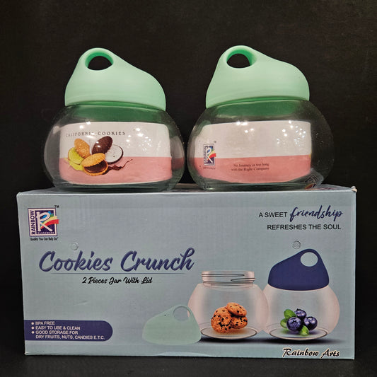 Rainbow cookies crunch 2 pieces jar set with Lids