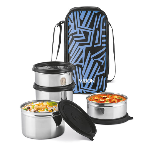 Milton Stack Pack 4 Vertical Insulated Tiffin and Jacket (Capacity:2 x 350 ml + 2 X 500 ml)