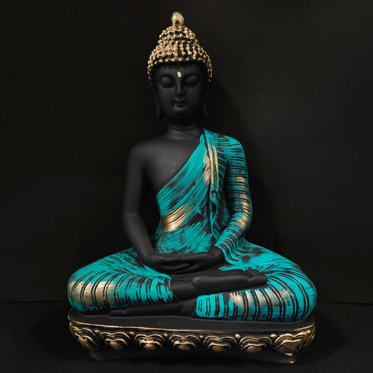 Meditating Buddha Statue Polyresin Idol Showpiece - Perfect for Living Room, Bedroom & Office Space Home Decor and Staircase Wall Decoration Ideal Gifting