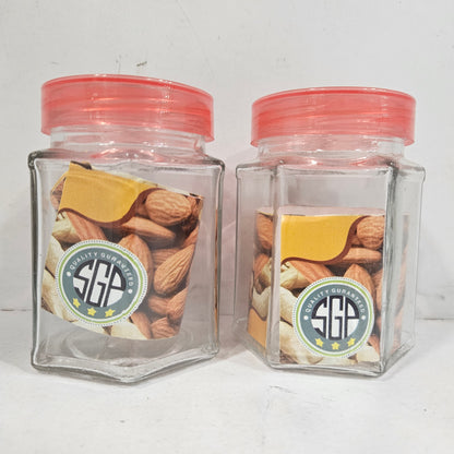 Fresh Fruit 2 pieces glass storage containers with Airtight Lid for multi storage purpose
