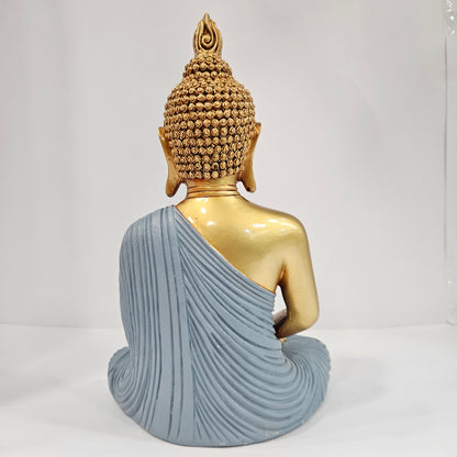 Sitting Buddha Statue Idol Buddha Figure Gold Foli Work Resin Made Light Weight Statue Perfect Home decor