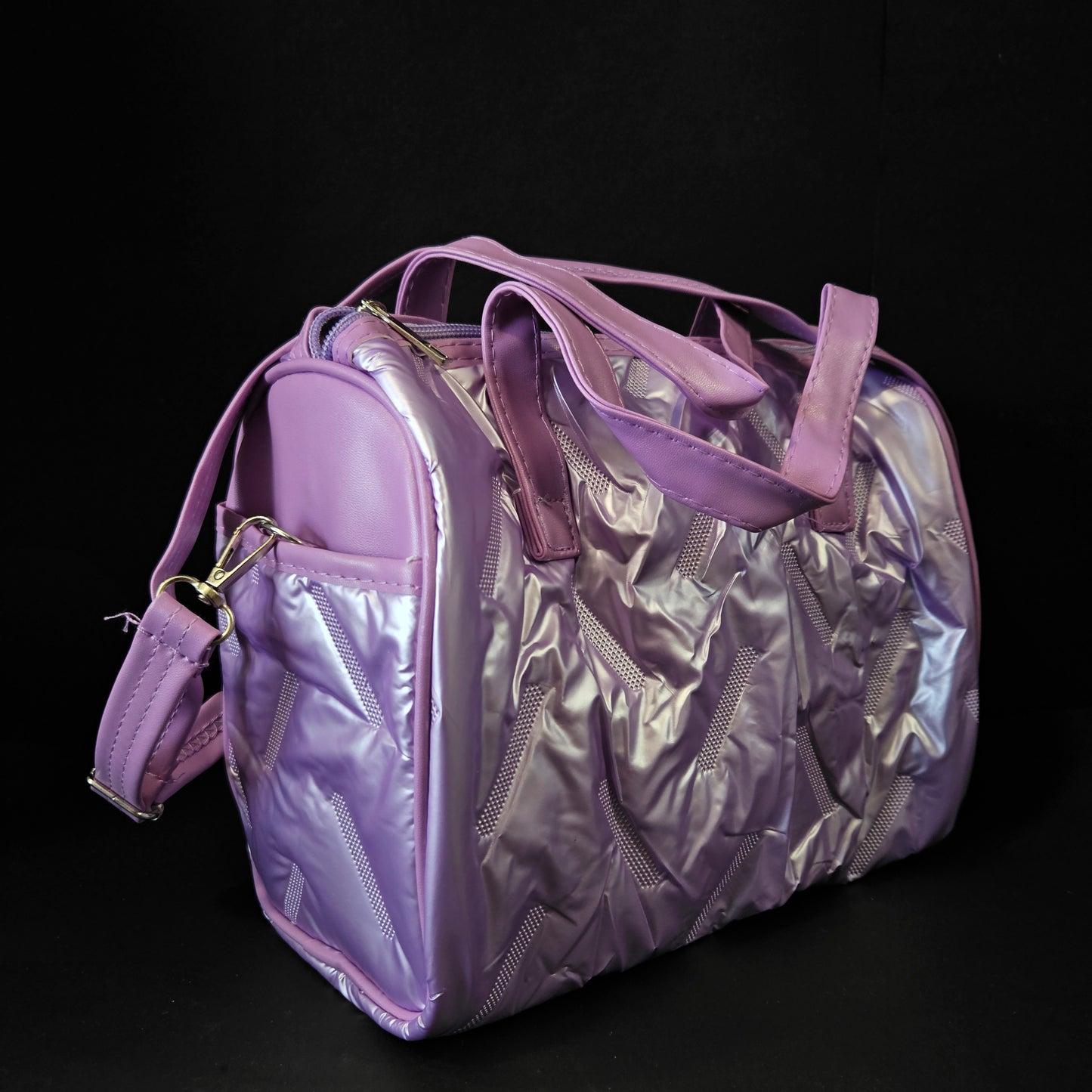 Dance Bag for Girls, Small Gym Bag with Shoe Compartment, Weekend Bag for Travel, Lightweight, Waterproof, Purple