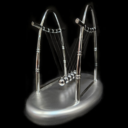 Toyverse Office Table Decor - Newton Cradle Pendulum | Swing Ball Motion Desk Toy -5 Metal Collision Balls