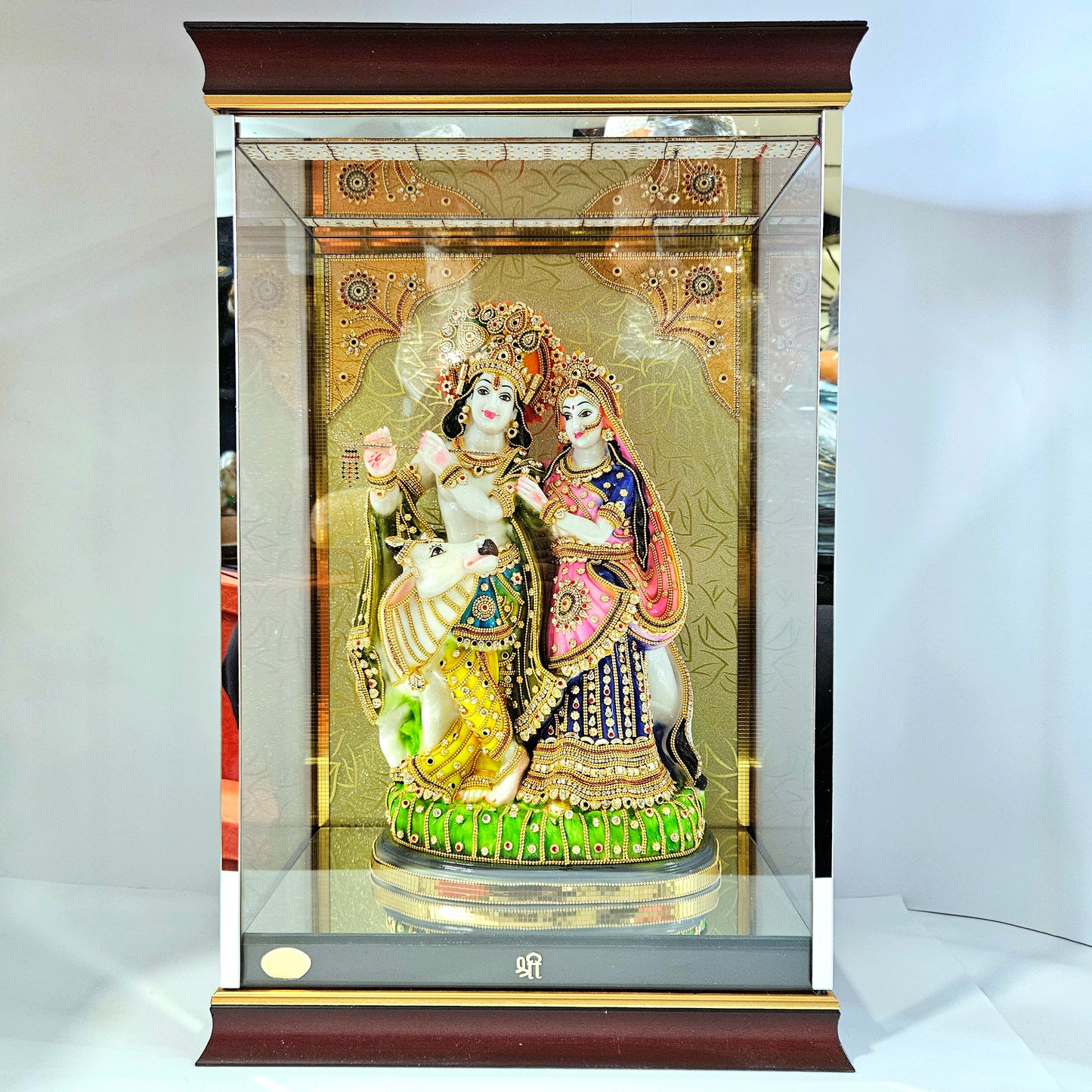 Radha Krishna 24carats gold Plated Cabin Idol for Home Decor & Lord Showpiece