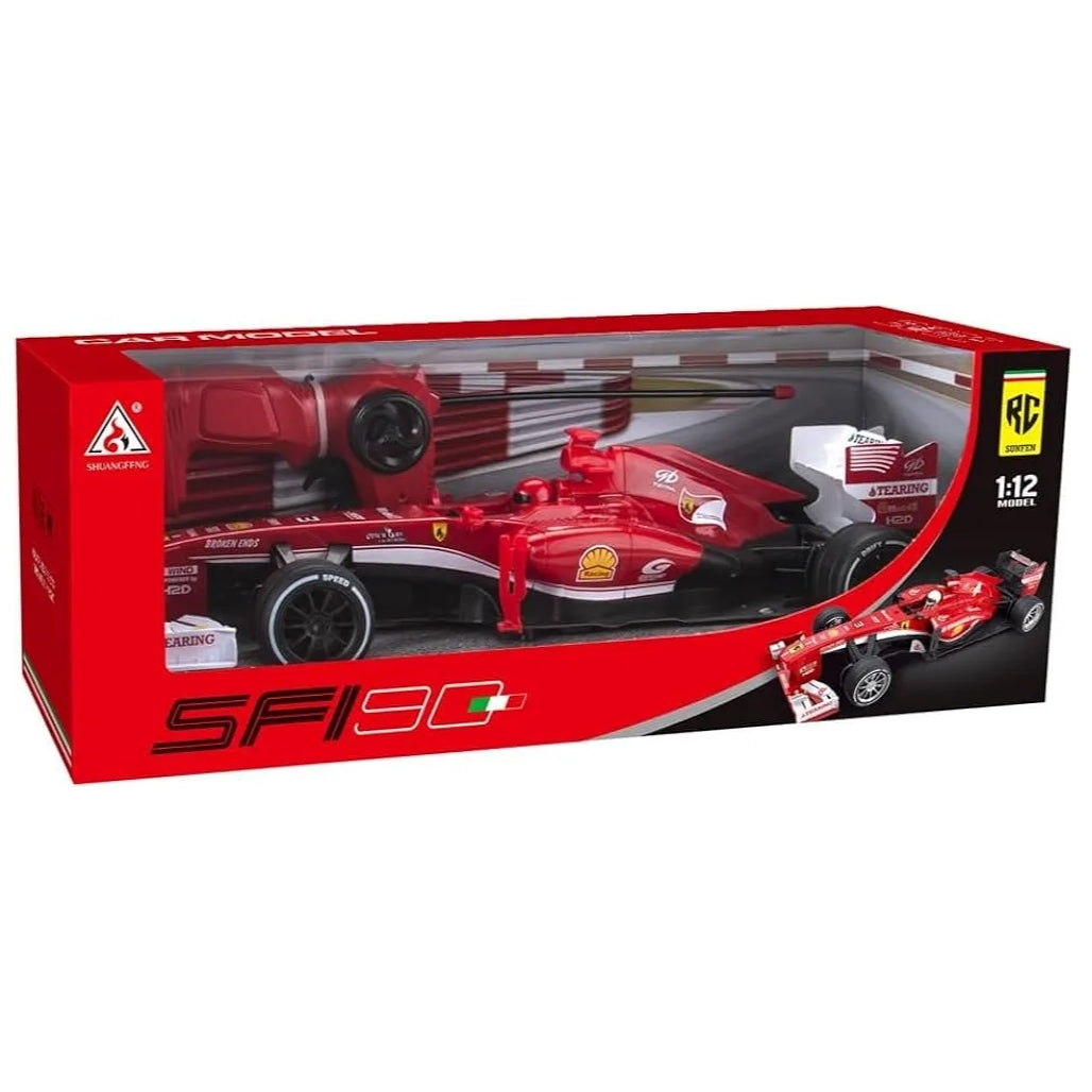 SF90 Remote Control Formula 1 Racing Car, Red, 1:12 Scale Model, RC Toy with Controller, Ages 3+