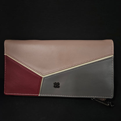 Leather Thin Slim Wallets for Women with magnetic Button