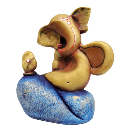 India Handcrafted Resin Fiber Lord Sitting Ganesha Idol Sculpture Vinayaka Showpiece Ganesha Idols