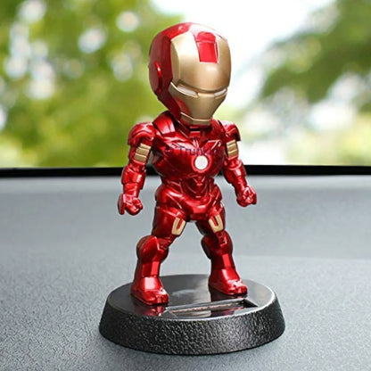 SOLAR POWERED IRON MAN BOBBLEHEAD SHOWPIECE FIGURINE
