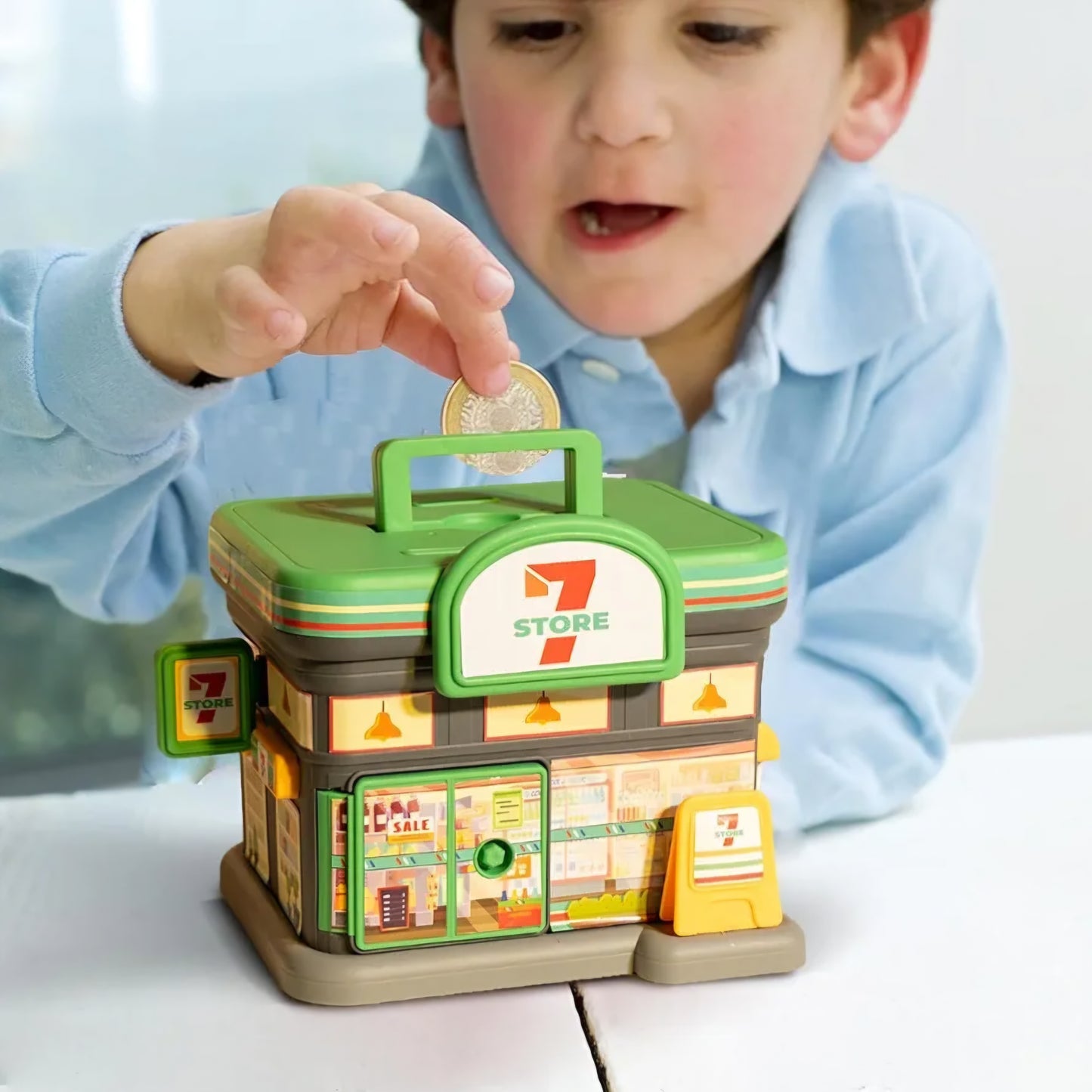 ATM Piggy Bank for Boys Girls, Mini ATM Coin Bank Money Saving Box with Password, Kids Safe Money for Adults Gift Toy Bank for Kids