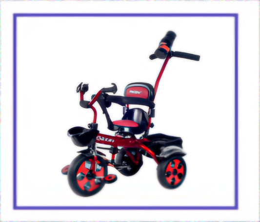 Dash star Hexa star tricycle with parental rod for movement,removable safety handrest,trin trin bell,360 degree rotating seat,front & rear Basket for storage,cushion seat for comfortable experience