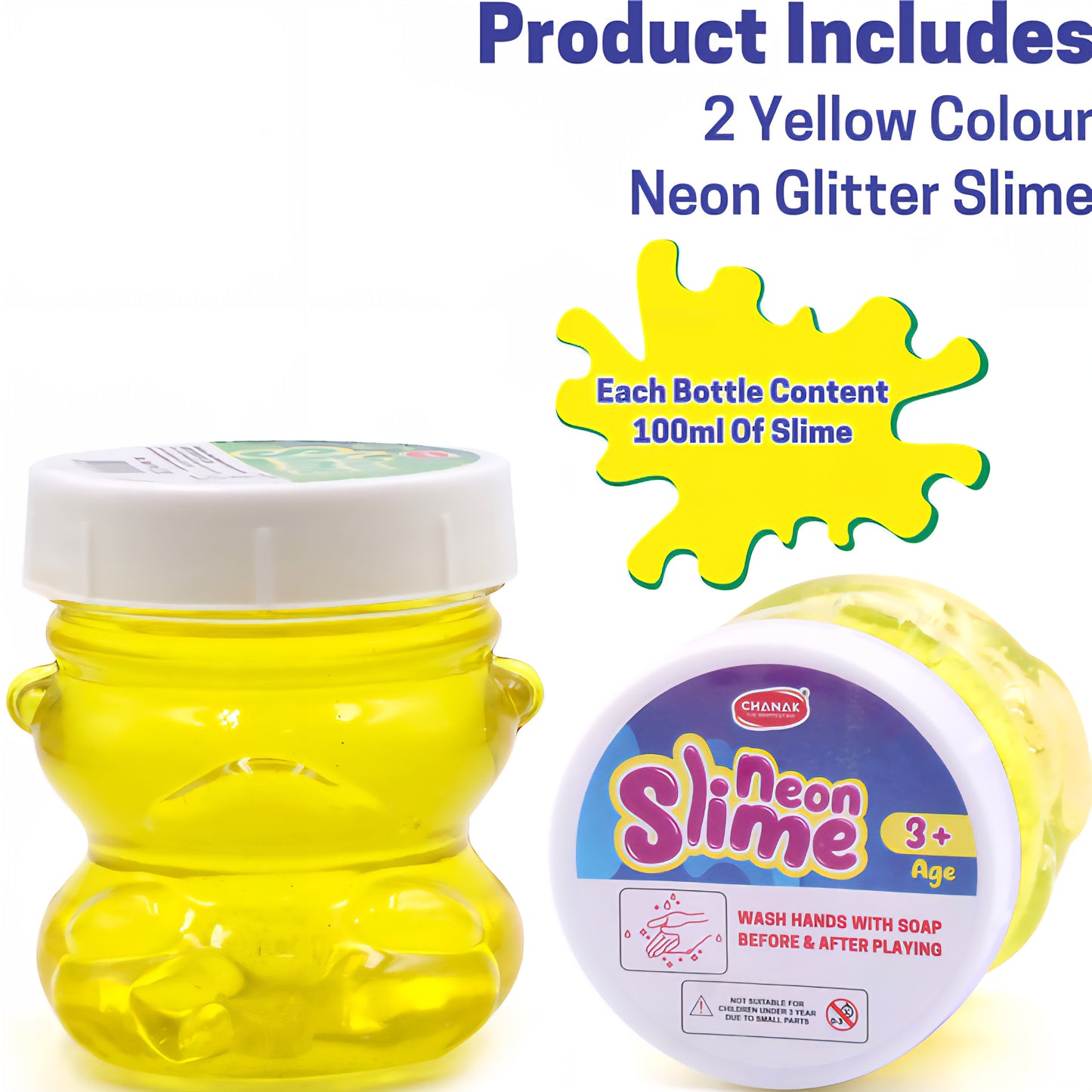 Neon Slime Kit Soft NonToxic For Boy Girls 5+ Age Each 100ml