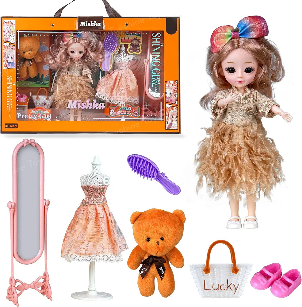 The Mishka shinning girl love Doll set accompany children in their childhood and grow up happily