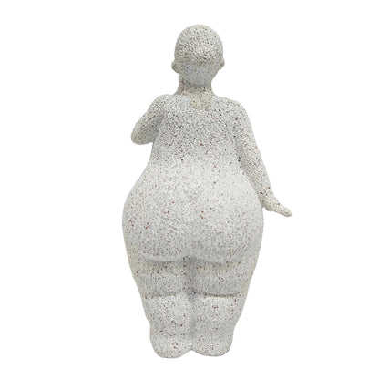 Fat Women Yoga Statue Resin Decorative Figurine for Bedroom Desk Living Room White Thinking Showpiece