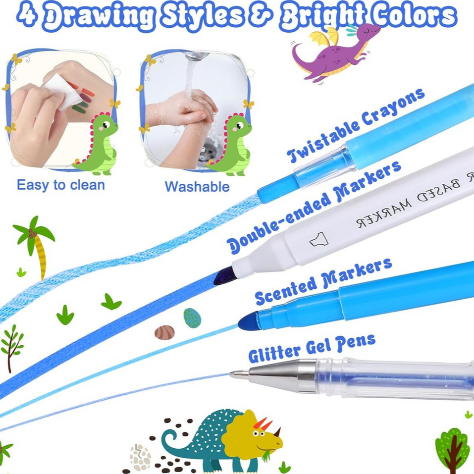 Dino &Unicorn Ultimate Coloring Art Supply Set