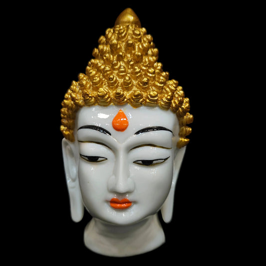 Buddha Head Face Showpiece Figurine Handcrafted Statue| for Home Room Office Desk | for Living Room Resin Gautam Buddha Idol & Figurine for House Gifts