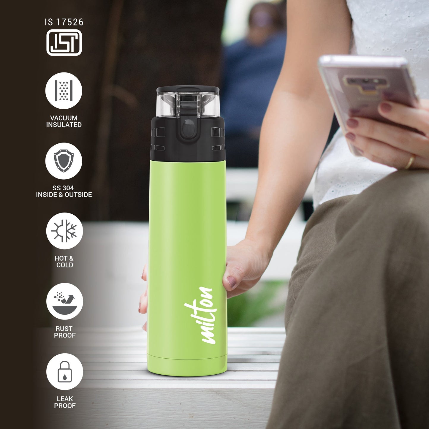 Atlantis Thermosteel Water Bottle (Milton)Leak-proof design & is easy to maintain