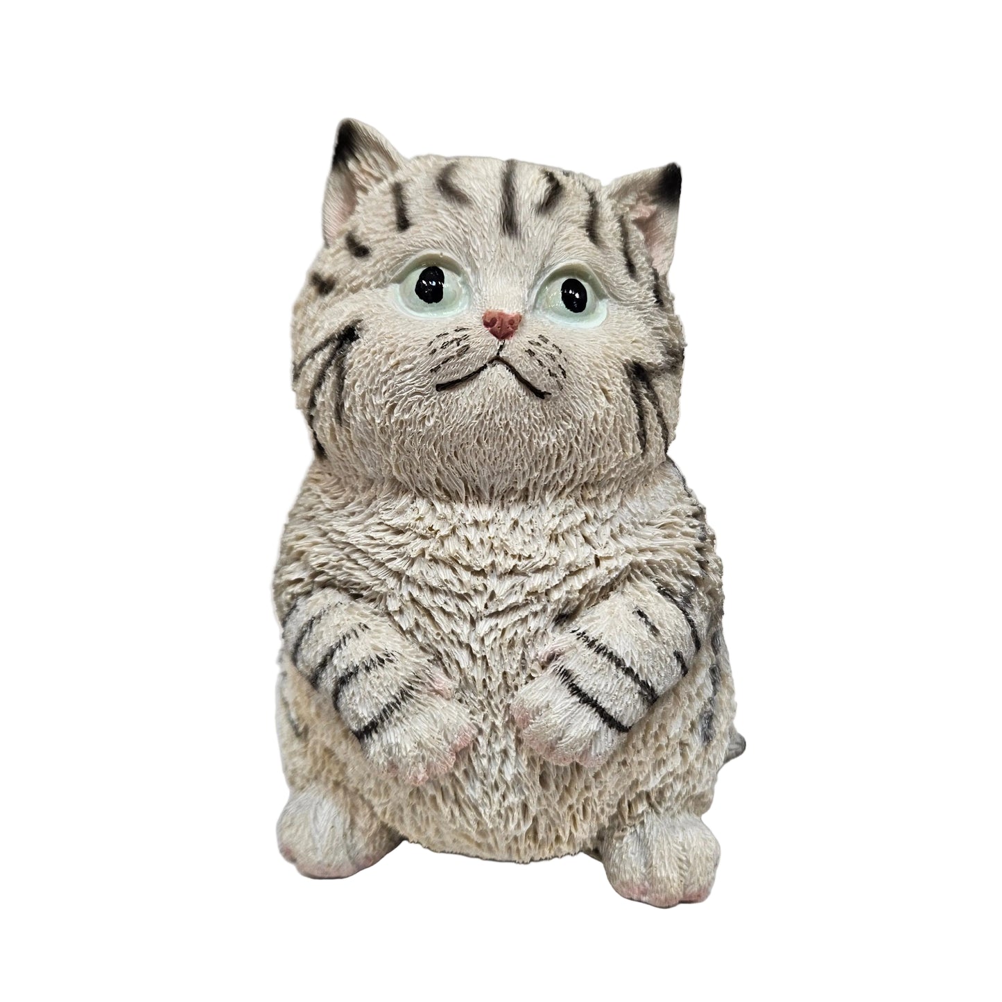 Garden Cat Statue, Cute Funny Fat Cat Lawn Art Sculptures for Living Room Bookcase Desk Planter, Home Animal Ornaments,Gray