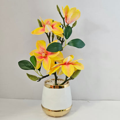 Artificial Magnolia Floweral plant for Home & Office Desktop Decoration