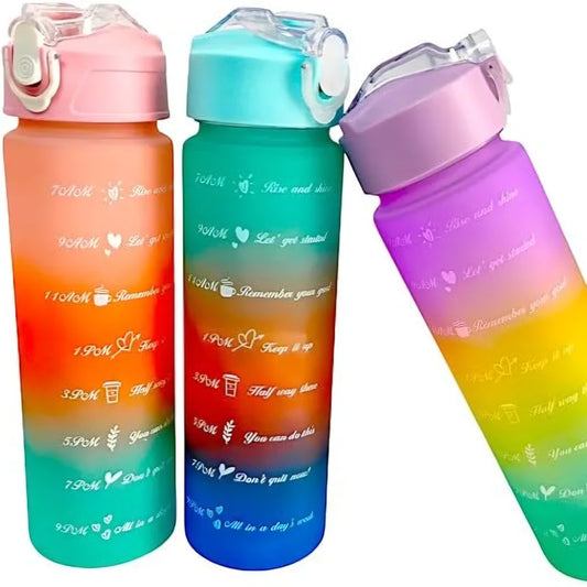 Water Bottle Motivational Water Bottle with Time Marker – BPA-Free, Leakproof, Straw School Use perfect for kids return gifting